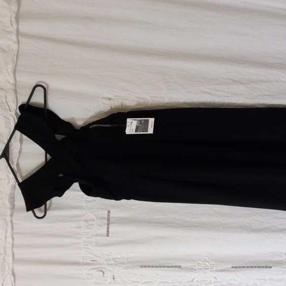 Nickie Lew Nordstrom Jumpsuit/Romper Black Wide Leg Sz 10 Ankle Length - Picture 3 of 10